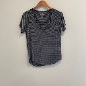 Black and White striped Tee